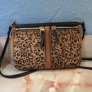Fossil Leopard Crossbody Purse